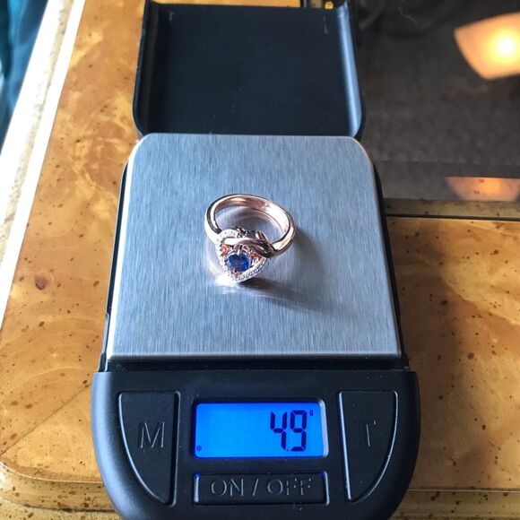 Natural Kyanite Moissanite Sterling Silver Ring Size 5.75 - Picture 4 of 9